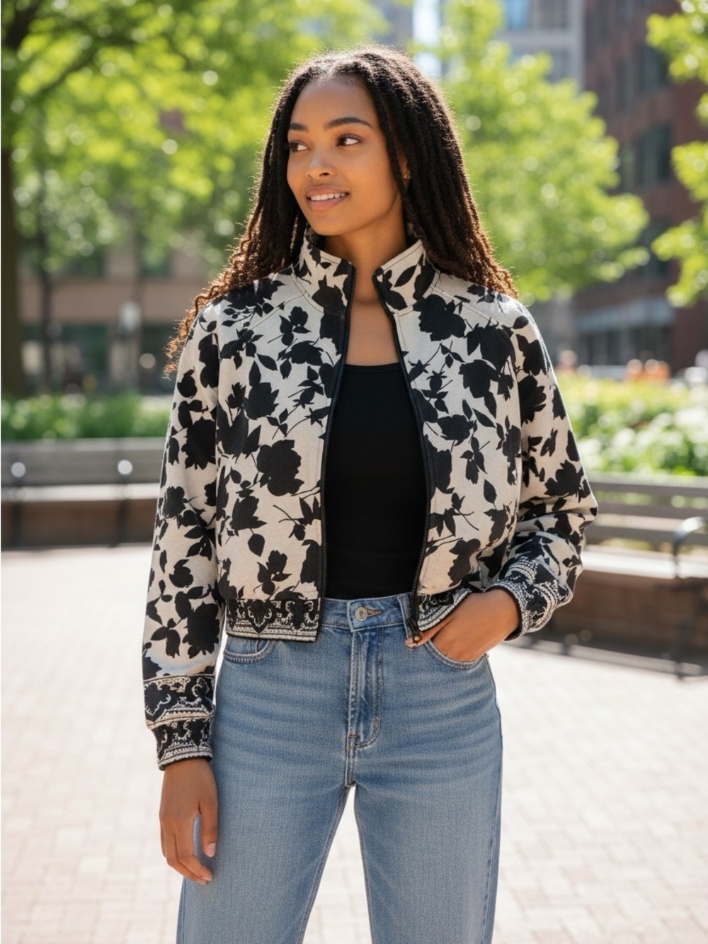 Pam and Gela Zip front Jacket Side Medium